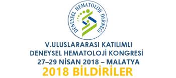 V.ULUSLARARASI KATILIMLI DENEYSEL HEMATOLOJİ KONGRESİ BİLDİRİLERİ