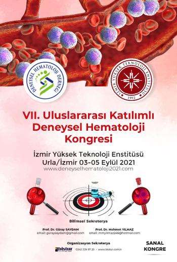 VII.ULUSLARARASI KATILIMLI DENEYSEL HEMATOLOJİ KONGRESİ 03.05 EYLÜL 2021  SANAL KONGRE 